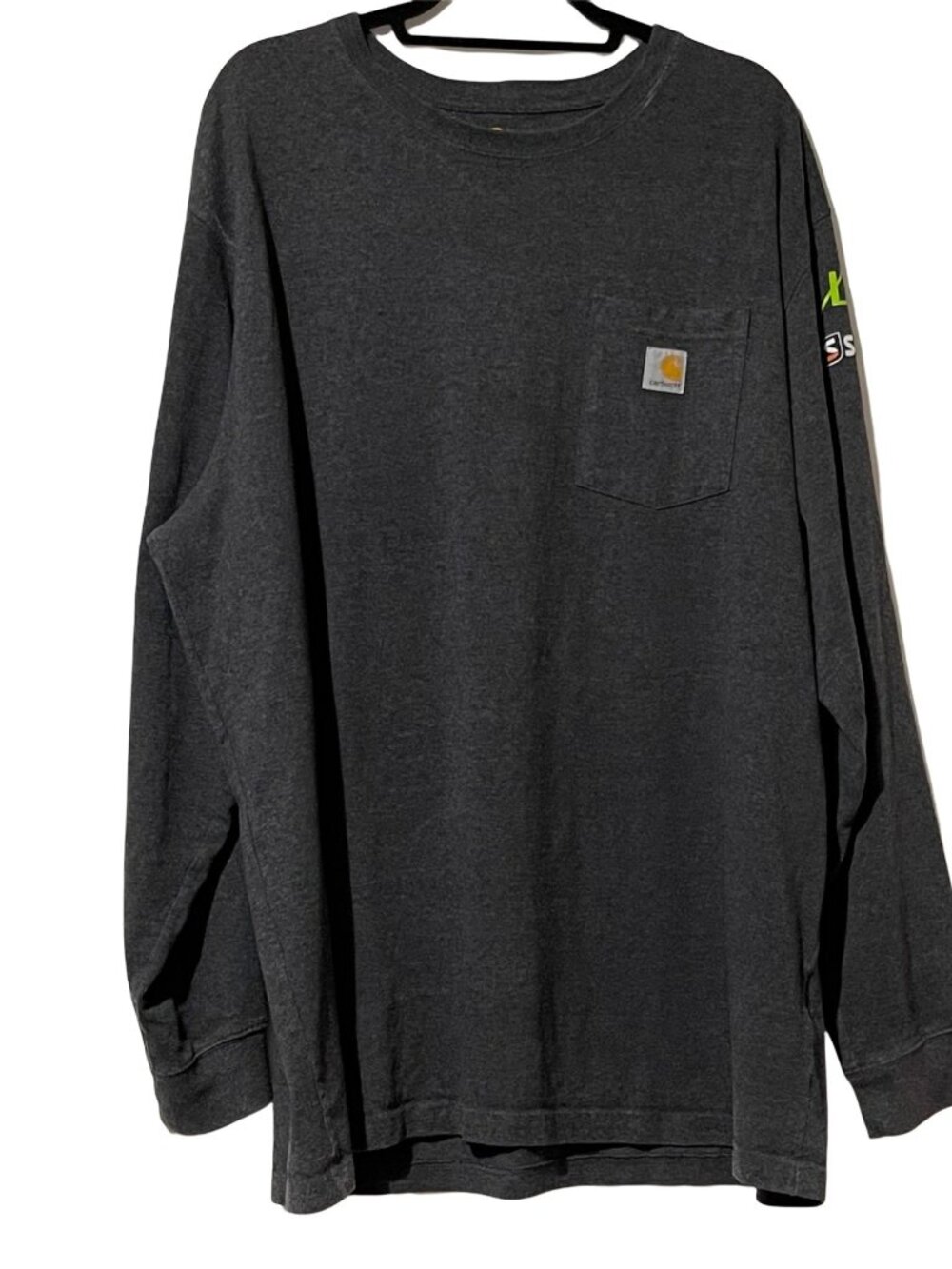 Carhartt Mens 2XL Long Sleeve Pocket Tee Gray With Ahern Rentals